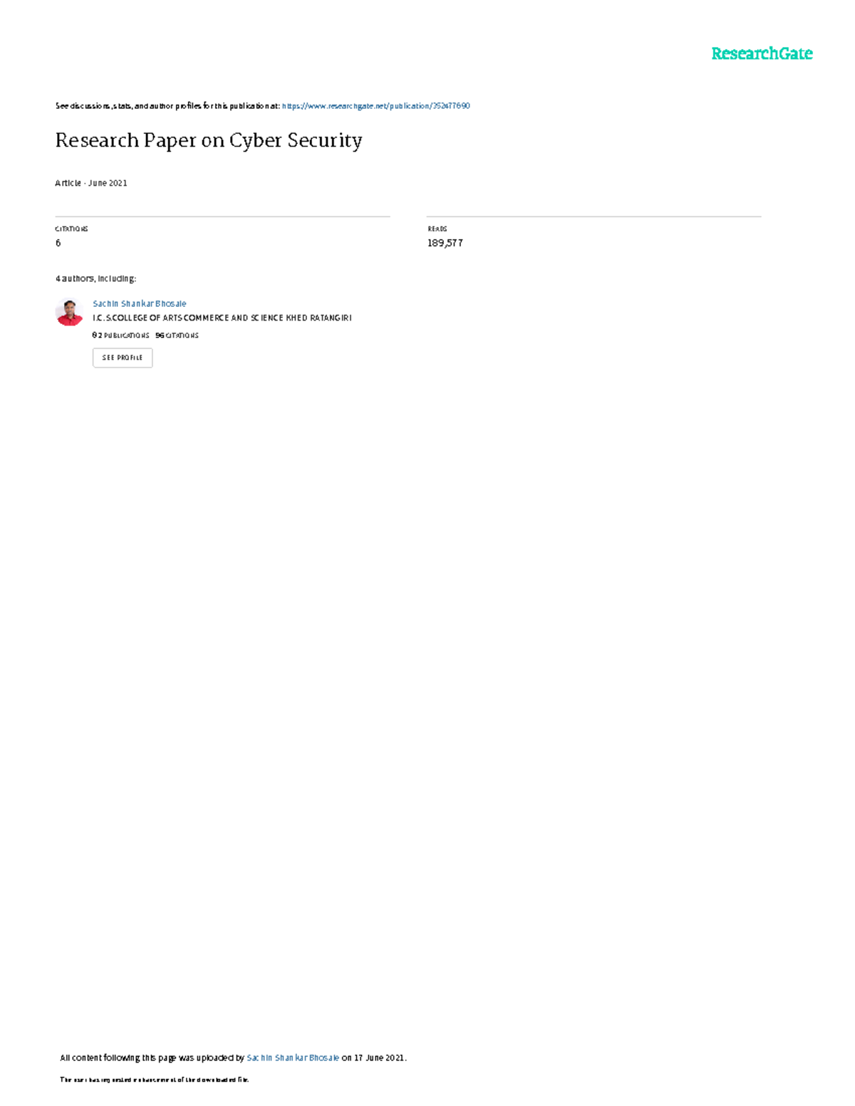 Research Paper on Cyber Security - Emerging Issues & Solutions - Studocu