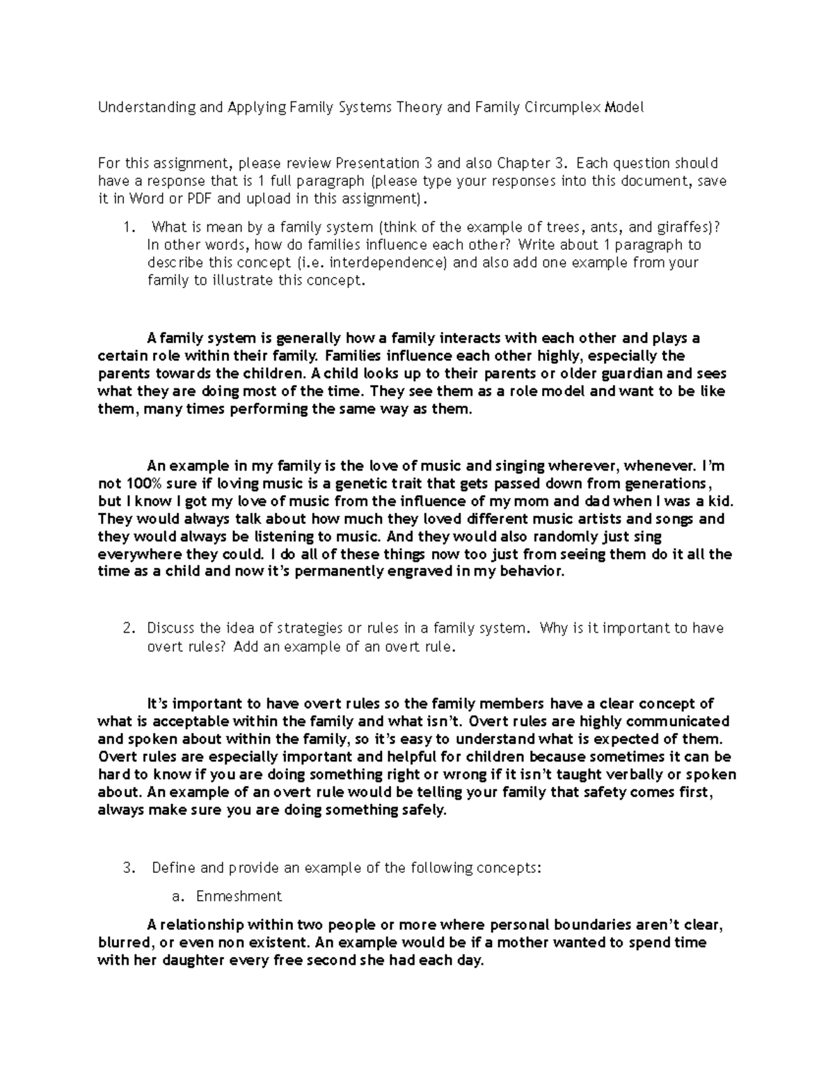 Assignment 2: Understanding Family Systems Theory and Dynamics - Studocu