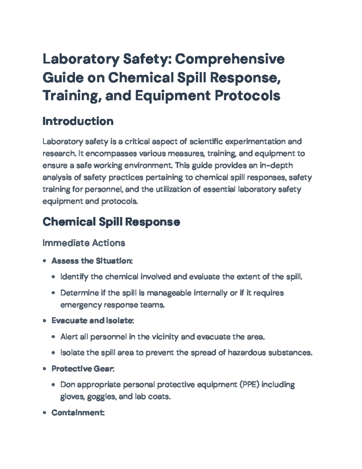 Laboratory Safety Protocols: Chemical Spill Response and Training Guide ...