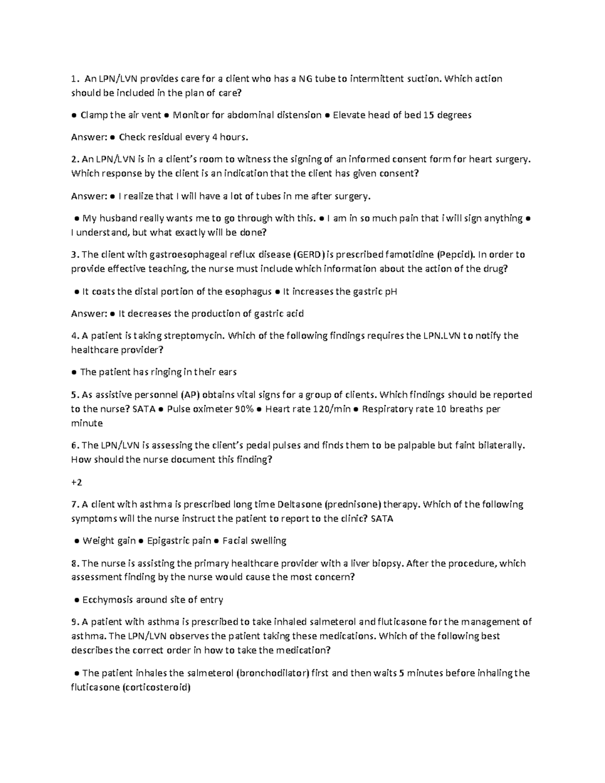 Med Surg 2 Final Exam Review Questions and Answers - Studocu