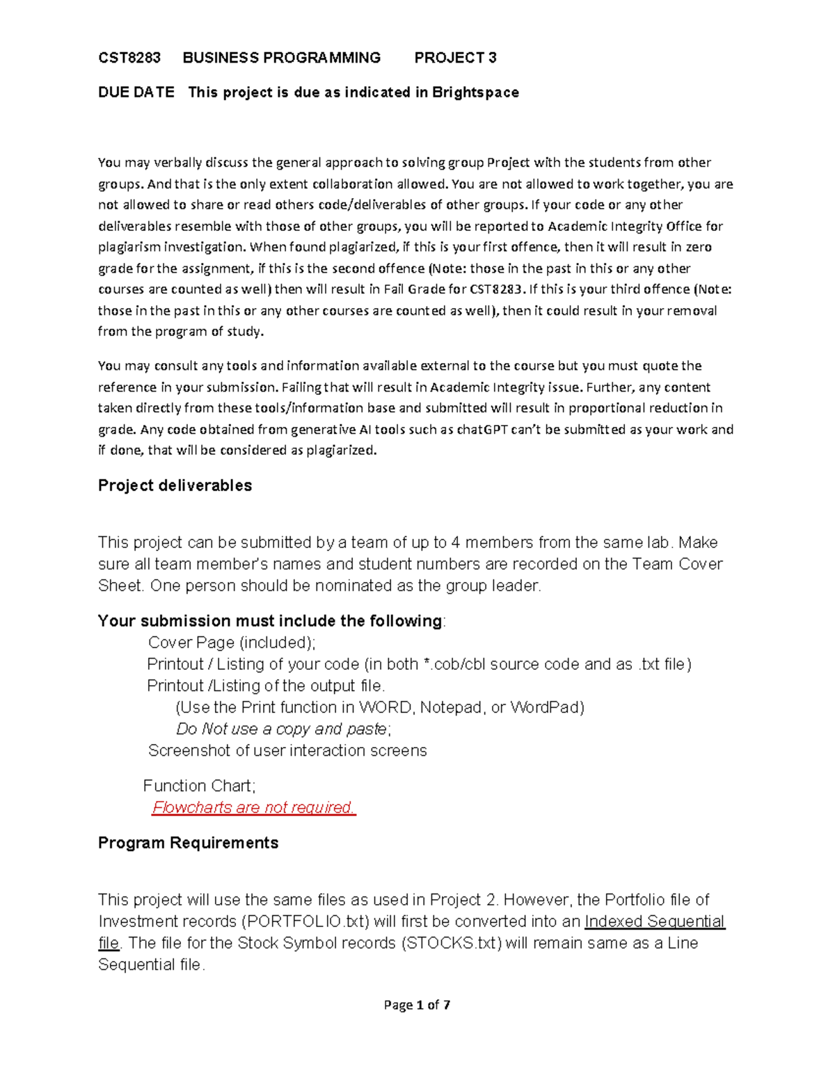 CST8283 Business Programming Project 3 Guidelines and Requirements ...
