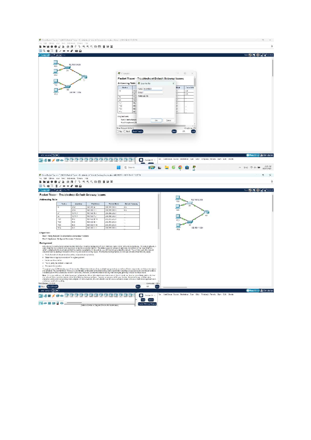 Cisco Packet Tracer Lab 5: Troubleshooting Default Gateway Issues - Studocu