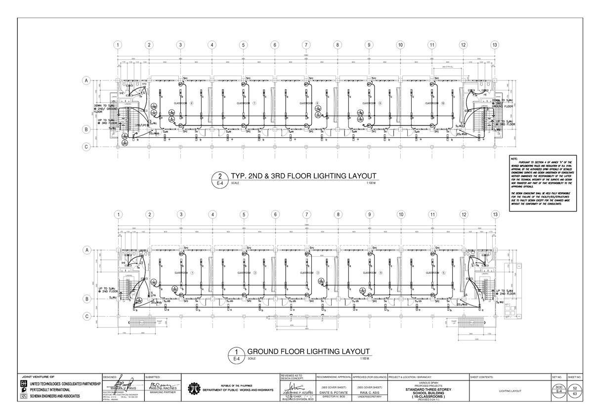 ( 15-CL )-E-4 - LIGHTING LAYOUT GROUND FLOOR LIGHTING LAYOUT 1:100 M ...