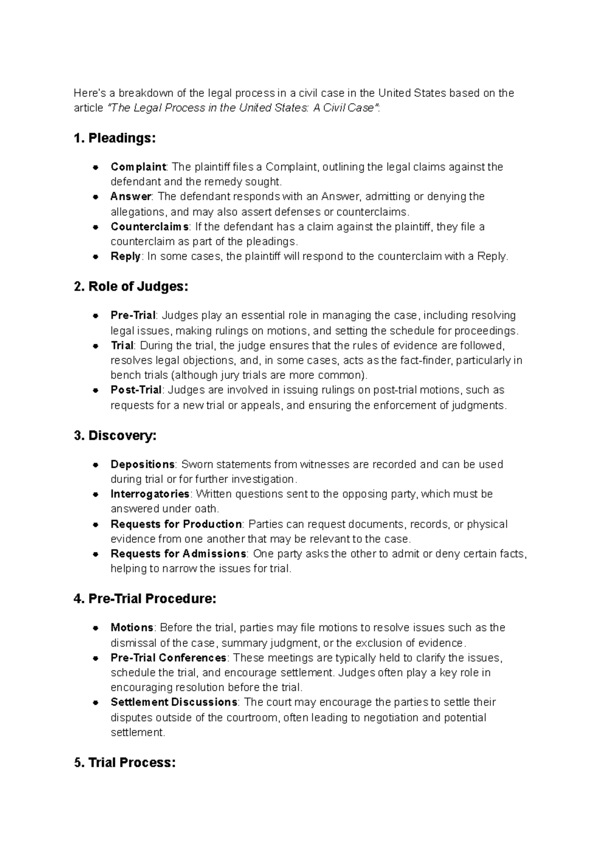 Nháp - good - Here’s a breakdown of the legal process in a civil case ...
