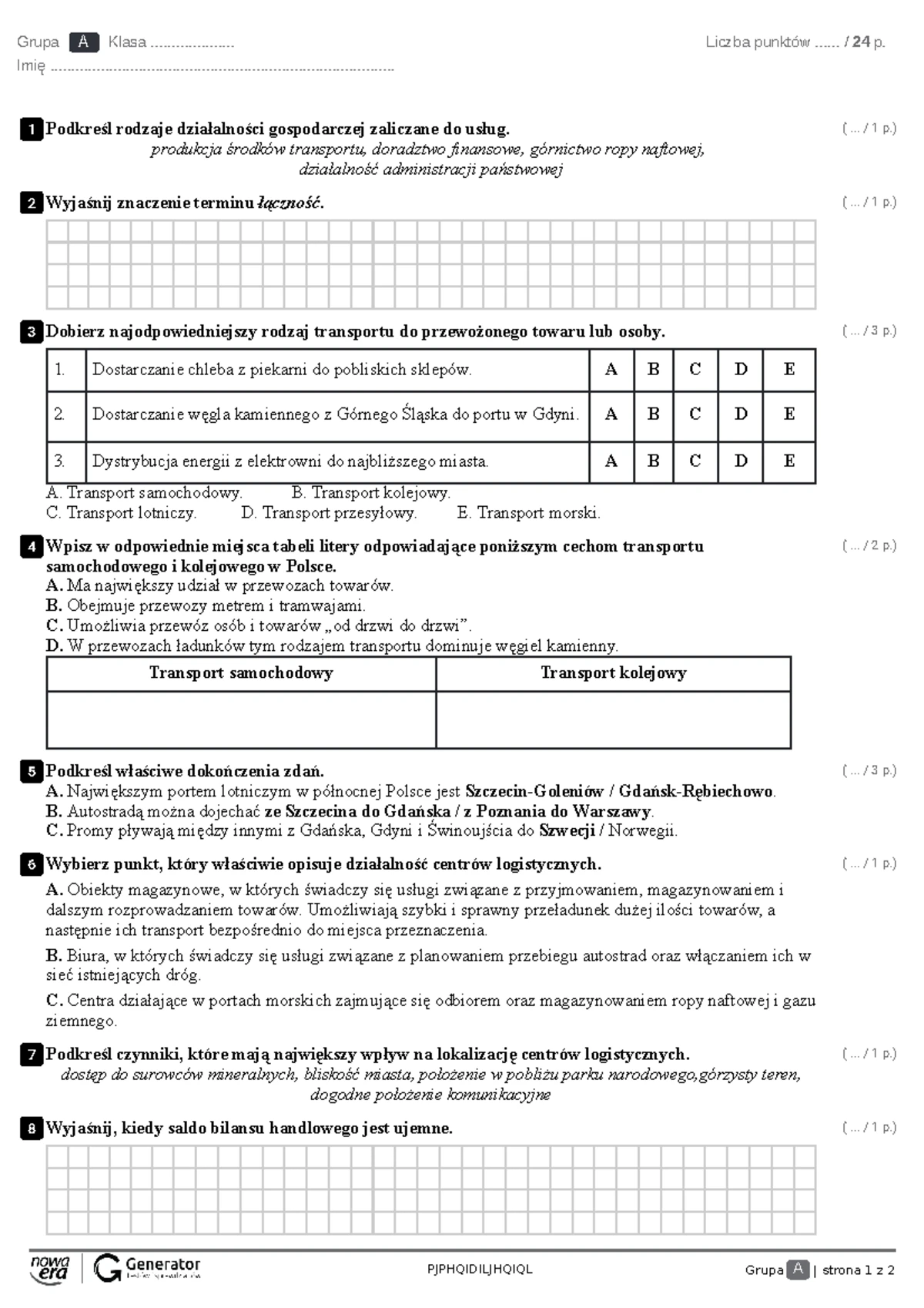 Społeczeństwo średniowieczne Sprawdzian Klasa 5 www.studocu.com