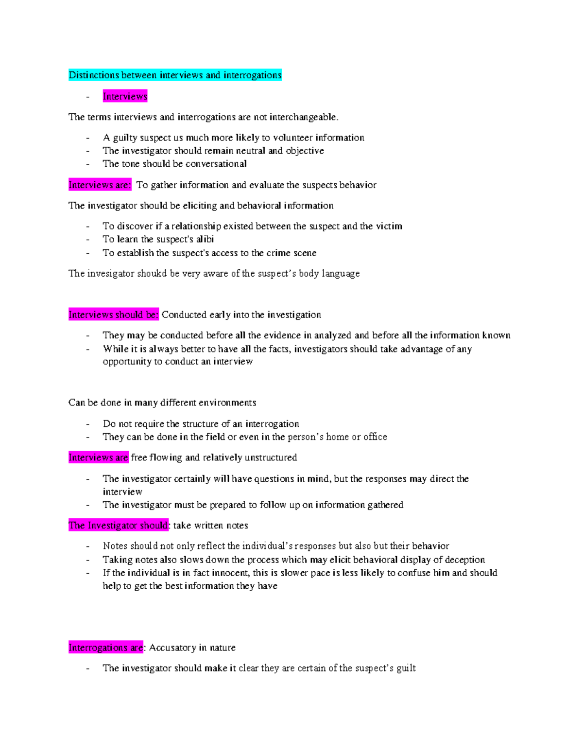 Chapter 1: Distinguishing Interviews from Interrogations in ...