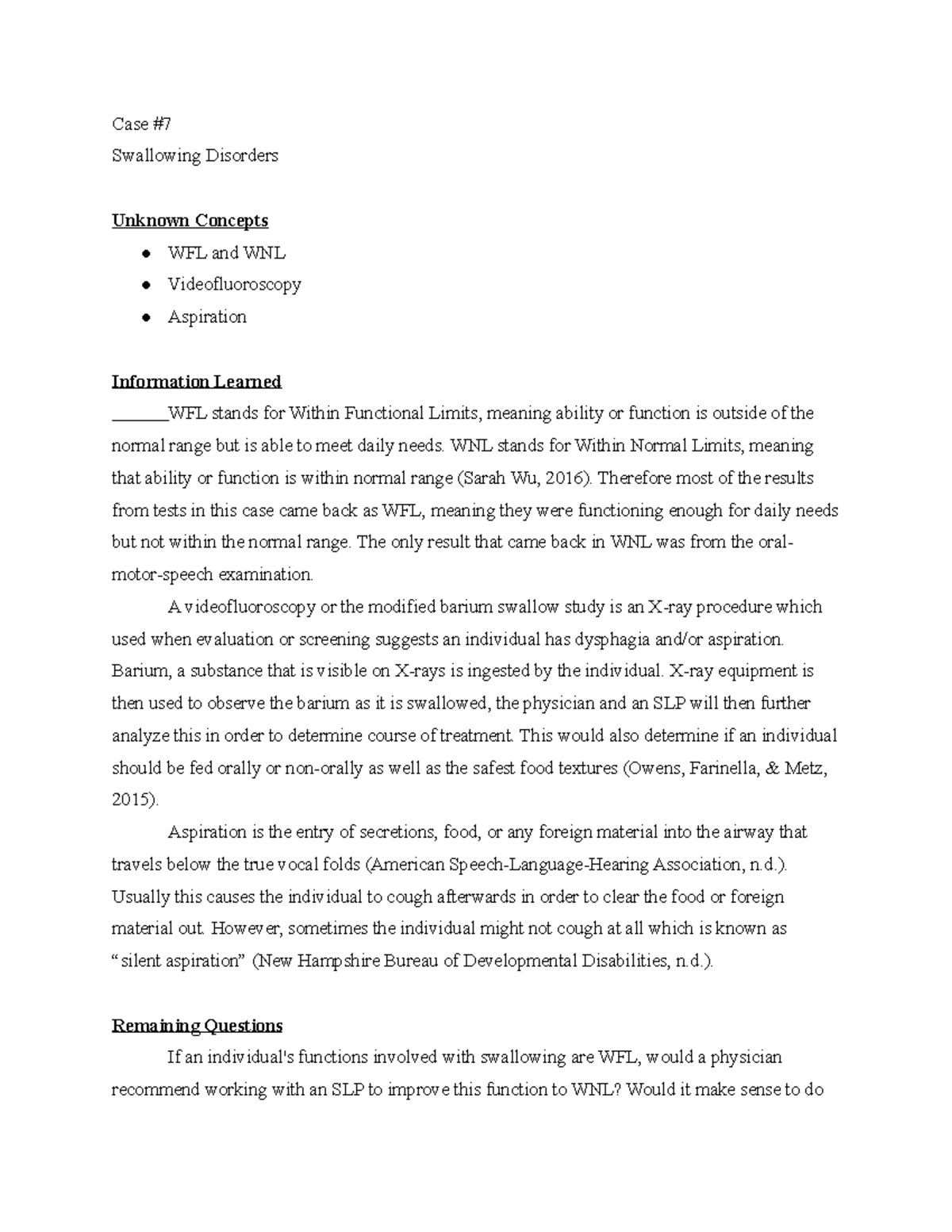 Case Study #7: Understanding Swallowing Disorders and Dysphagia - Studocu