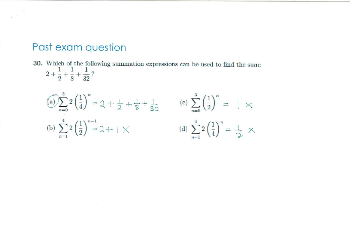 MATH Lecture 30: Properties of Summation and Integration Techniques ...