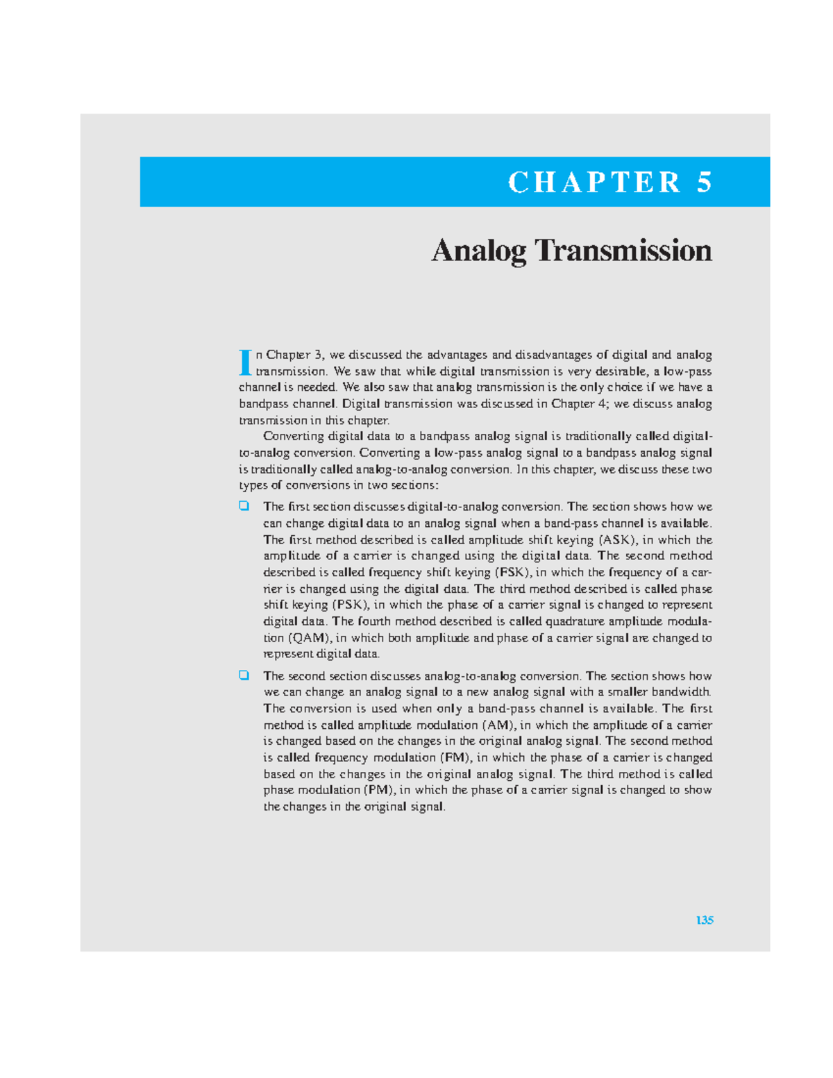 CHAPTER 5: Analog Transmission Techniques and Modulation Methods - Studocu