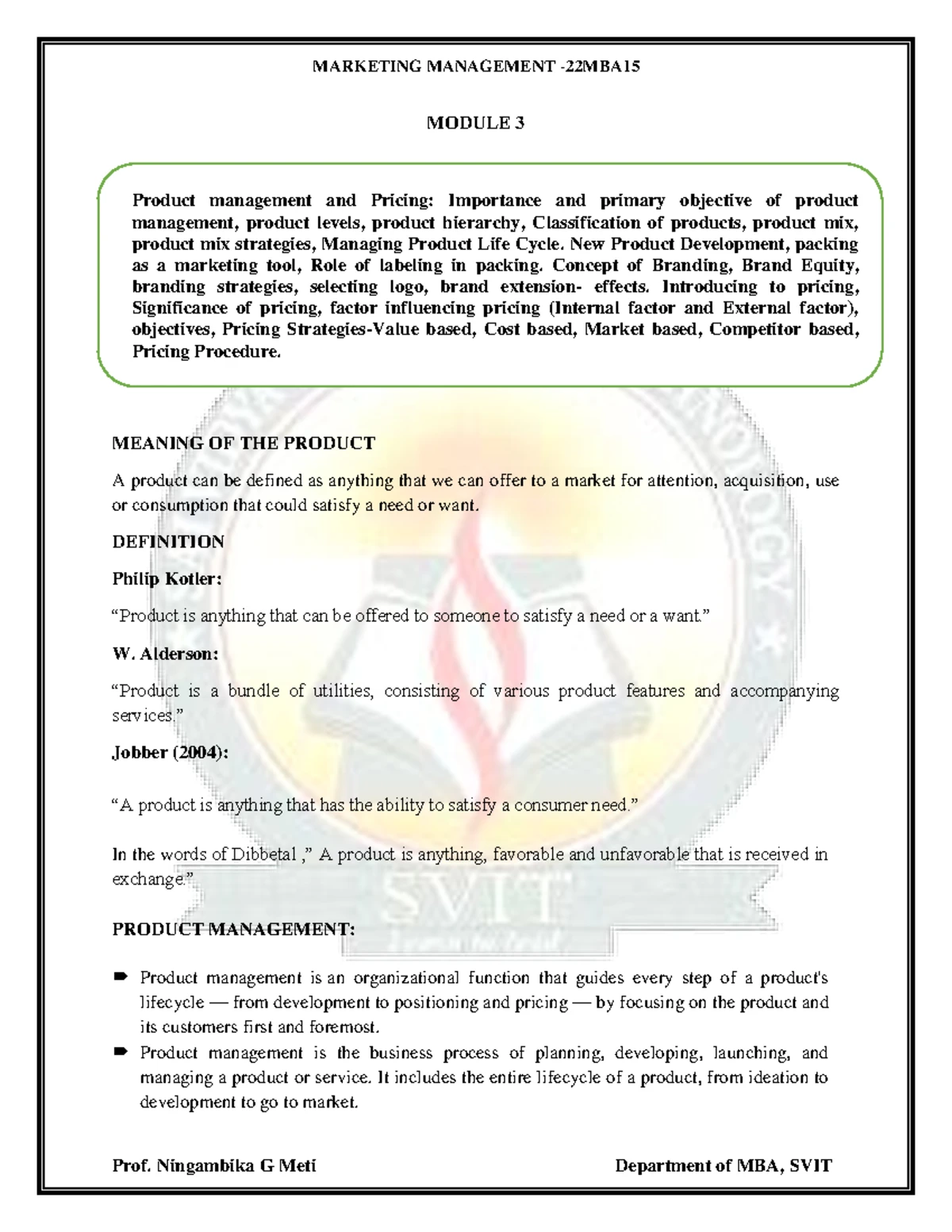 Module 5 MM - Notes - MODULE 5 MARKET SEGMENTATION, TARGETING AND BRAND ...