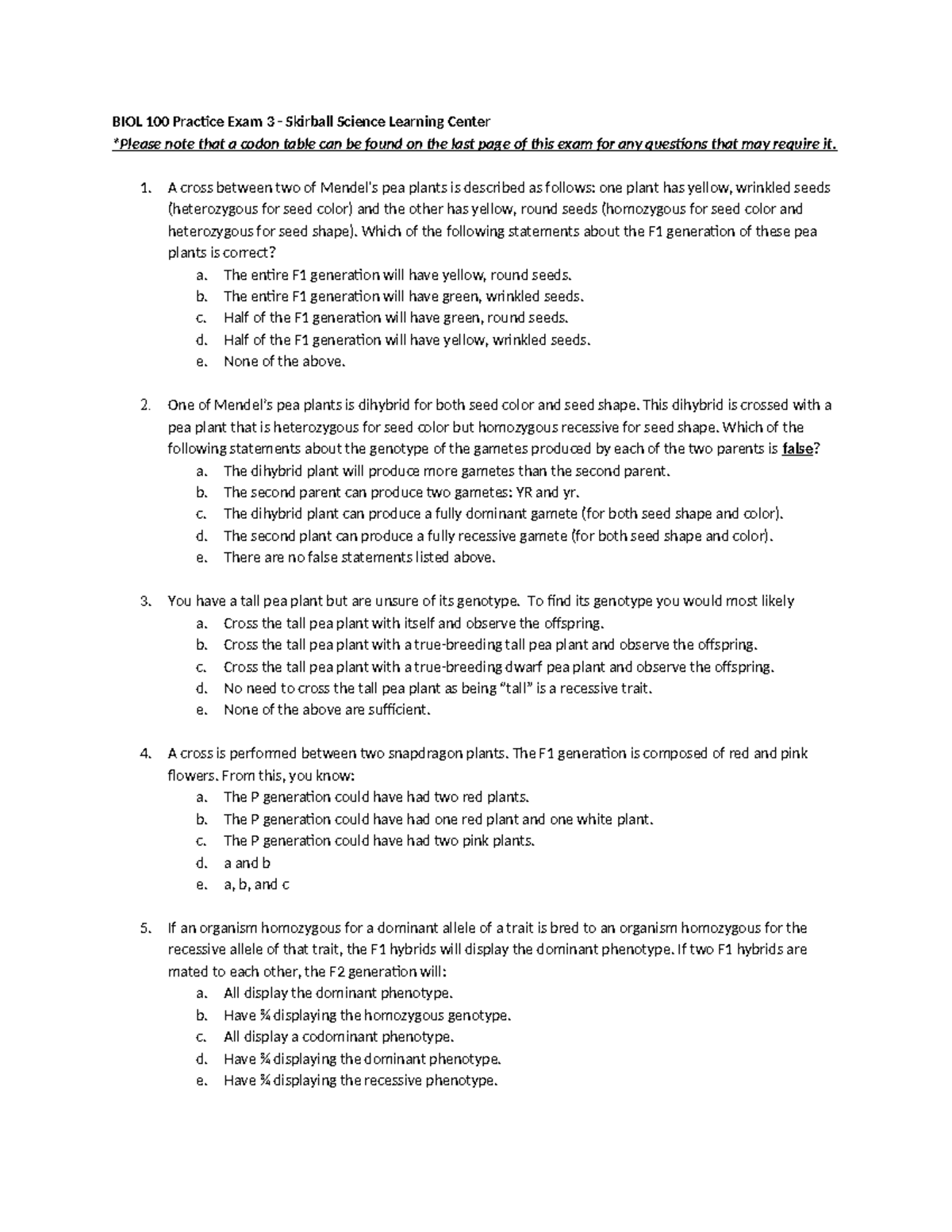BIOL 100 Final Practice Exam Review and Key Concepts - Studocu