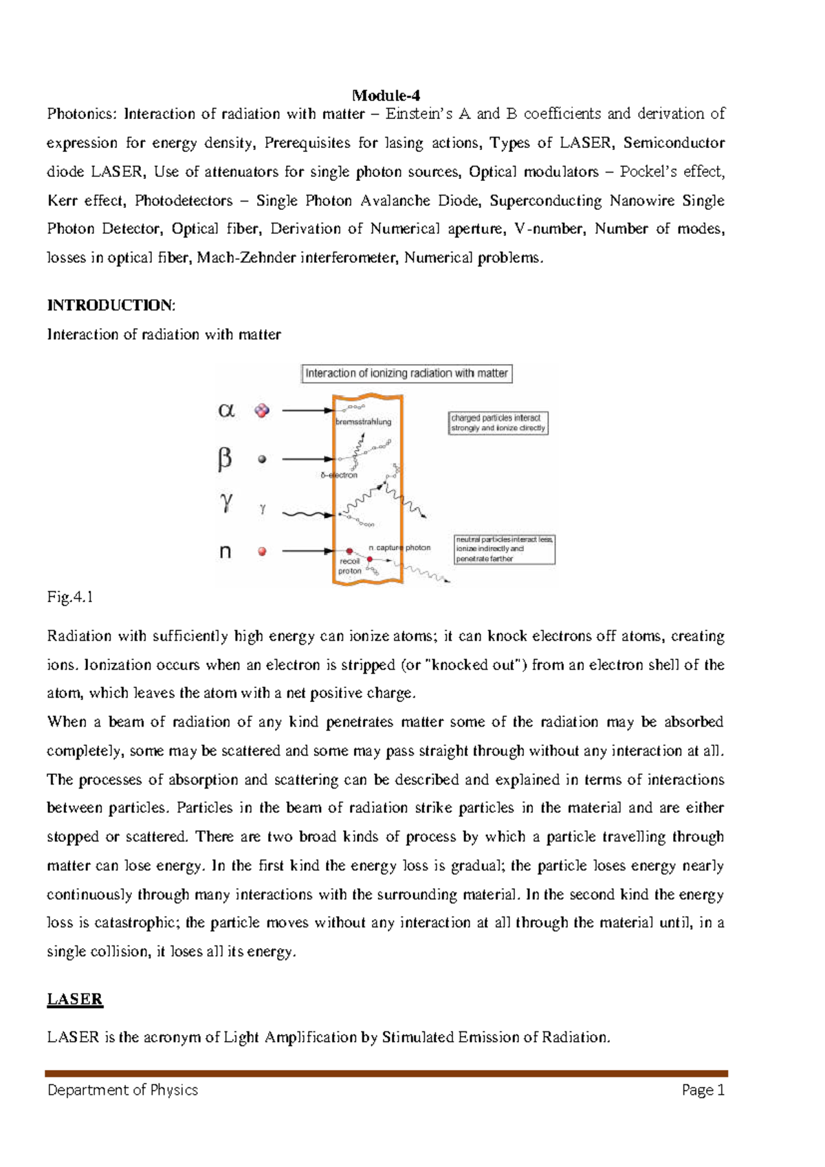 Module 4 - 2nd Sem Physics Notes: Photonics and Laser Fundamentals ...