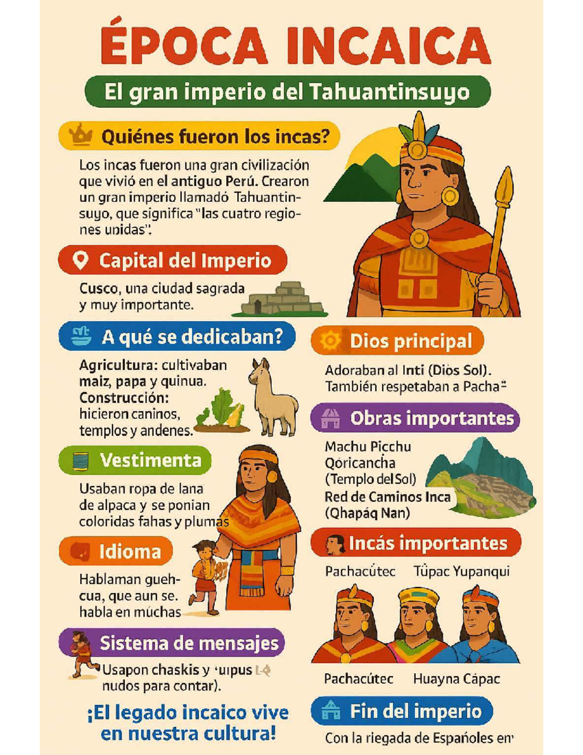 ÉPOCA INCAICA: Estudio sobre el Imperio Tahuantinsuyo - Studocu