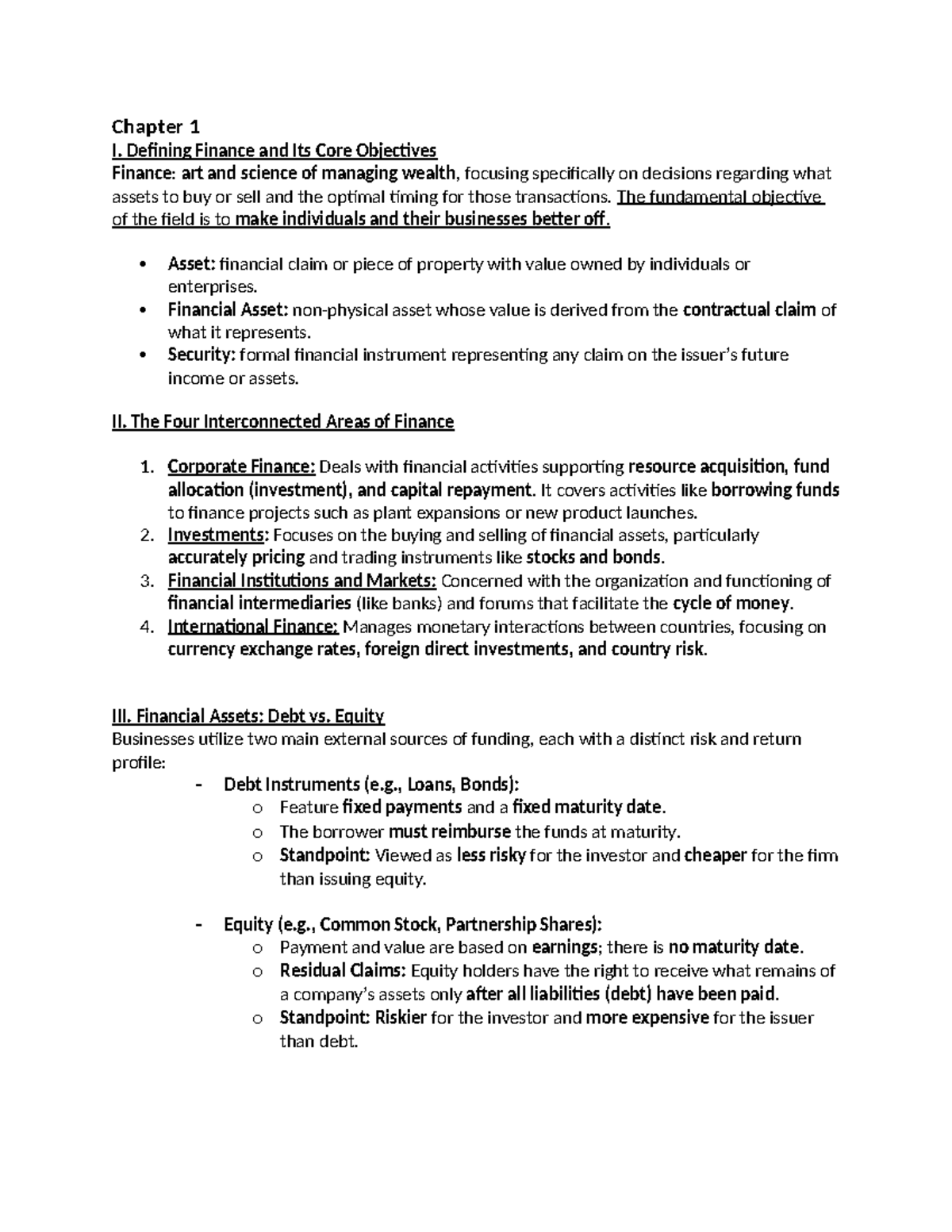 FMI 101: Final Notes on Finance Fundamentals and Core Concepts - Studocu
