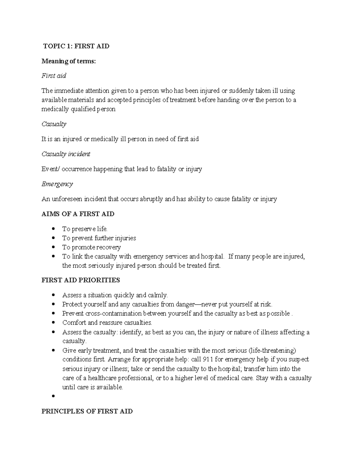 First Aid Basics: Understanding Terms and Emergency Response (FA101 ...