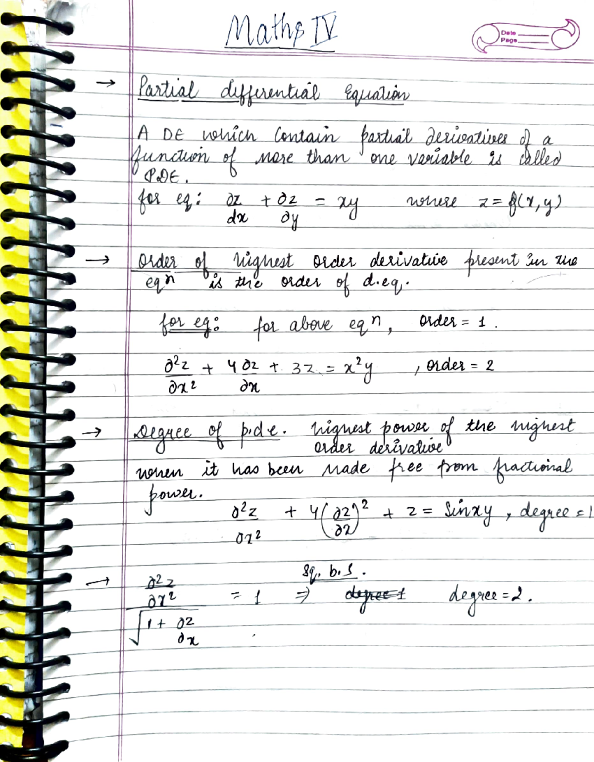 MATH IV - Comprehensive Notes on Partial Differential Equations - Studocu
