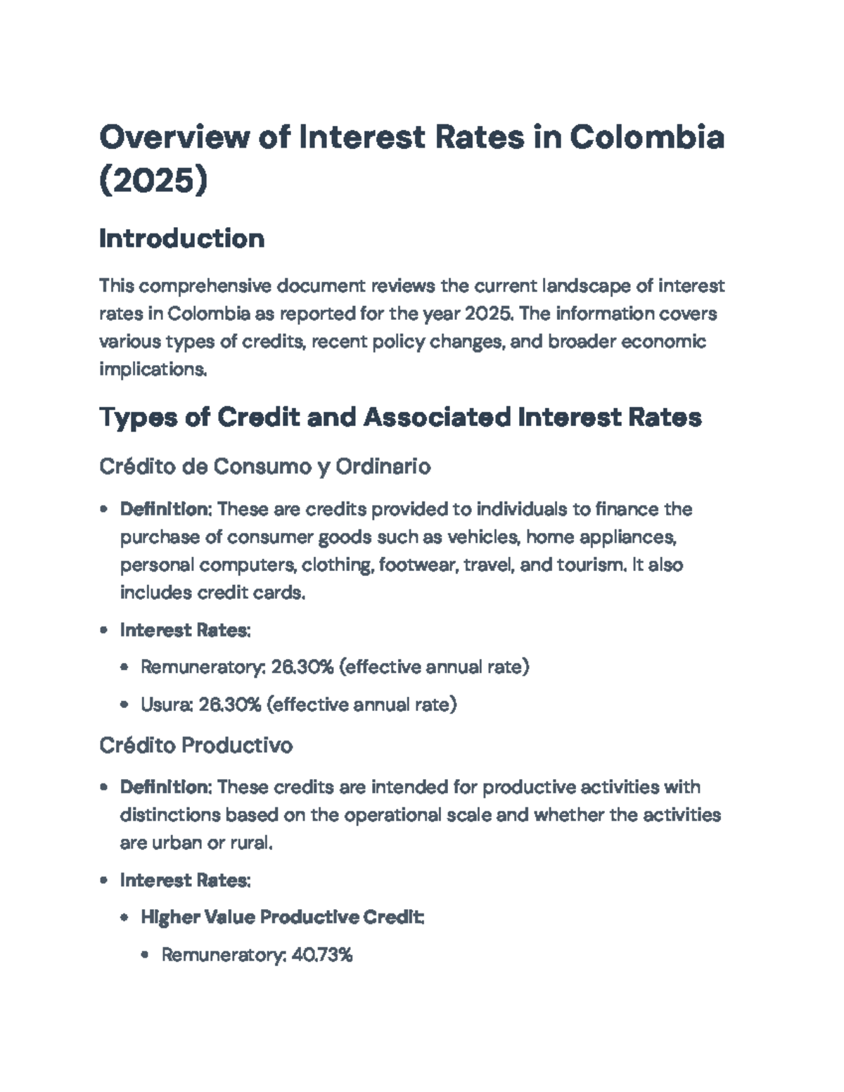 Overview of Interest Rates in Colombia: Types, Trends & Impacts (2025 ...