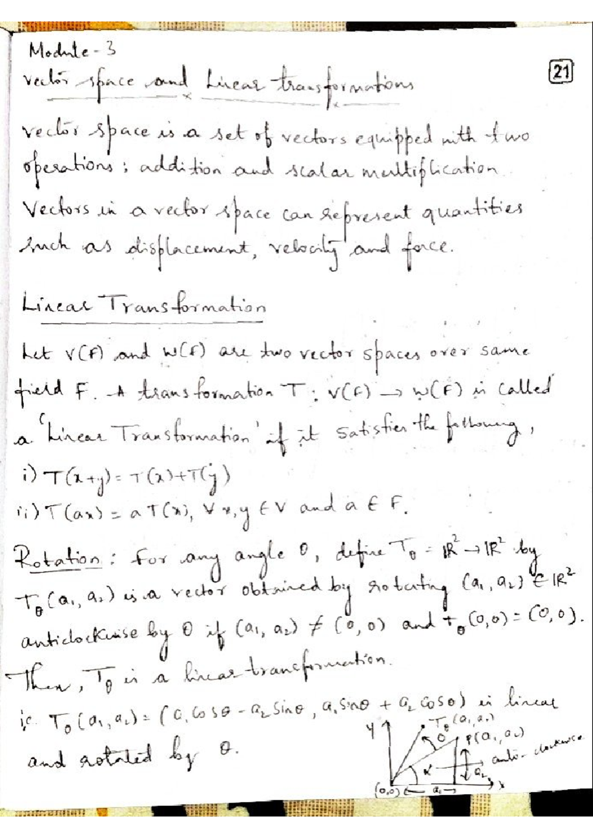 Mathematics 2 - Module 3 (VTU) Final Exam Notes on Vector Spaces ...