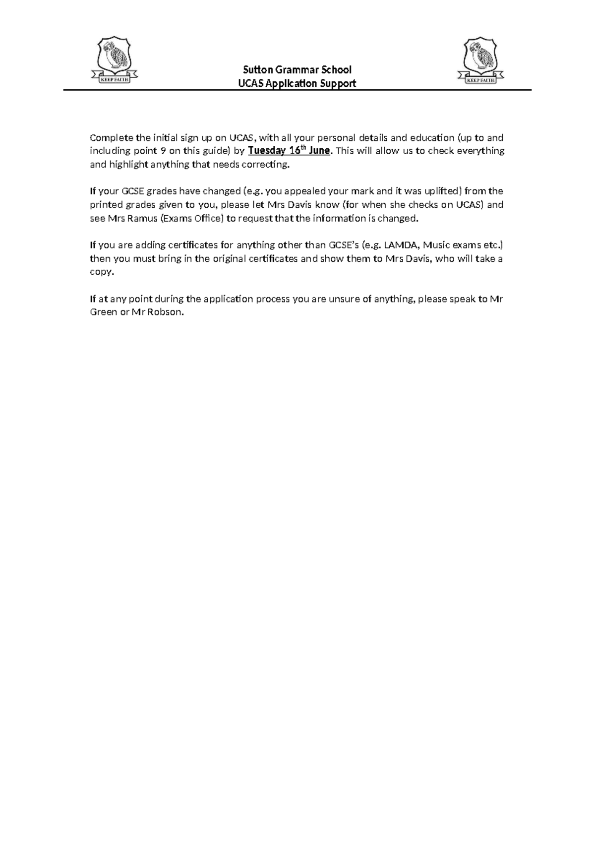 Sutton Grammar School UCAS Application Guide for 2027 Entry - Studocu