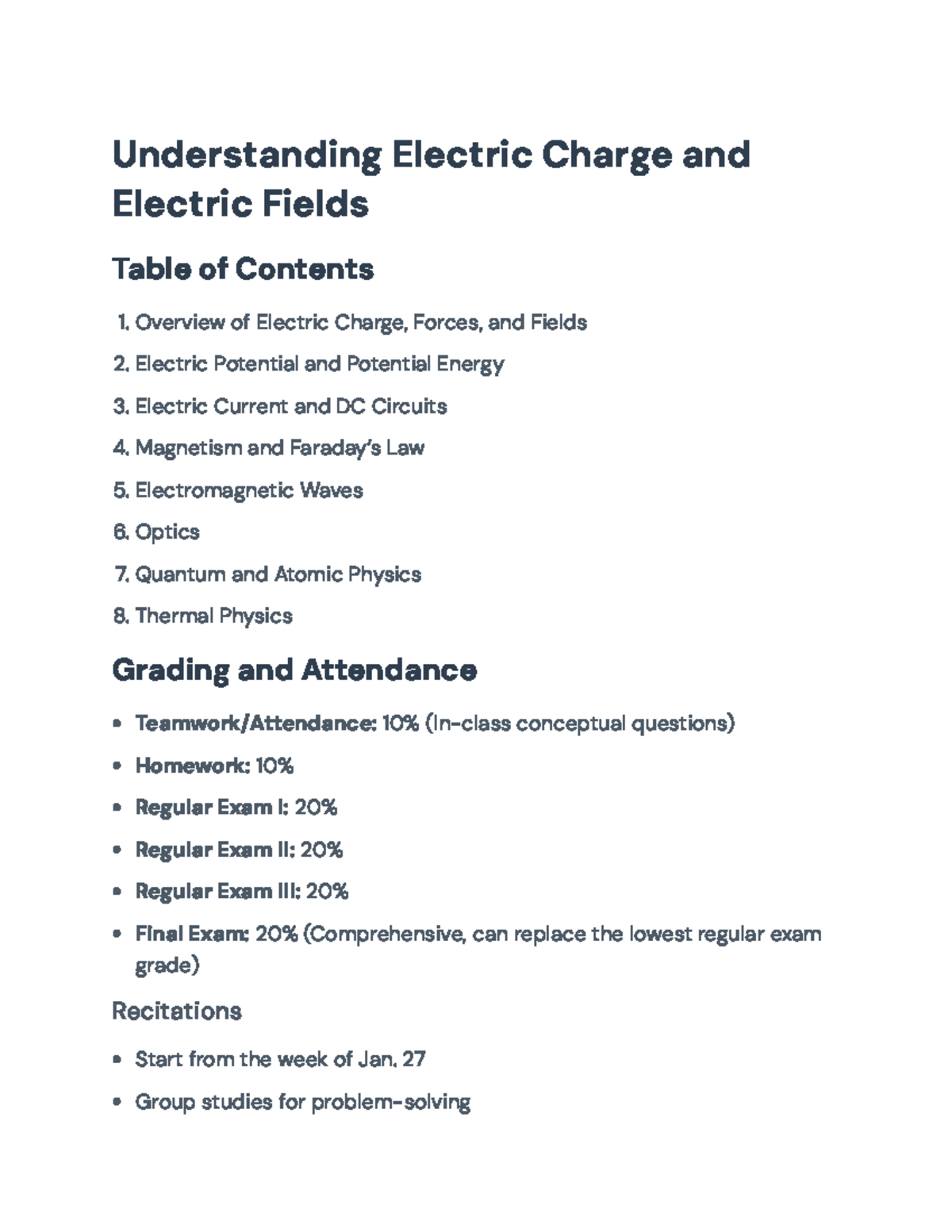Understanding Electric Charge and Electric Fields - PHYS 101 Lecture ...