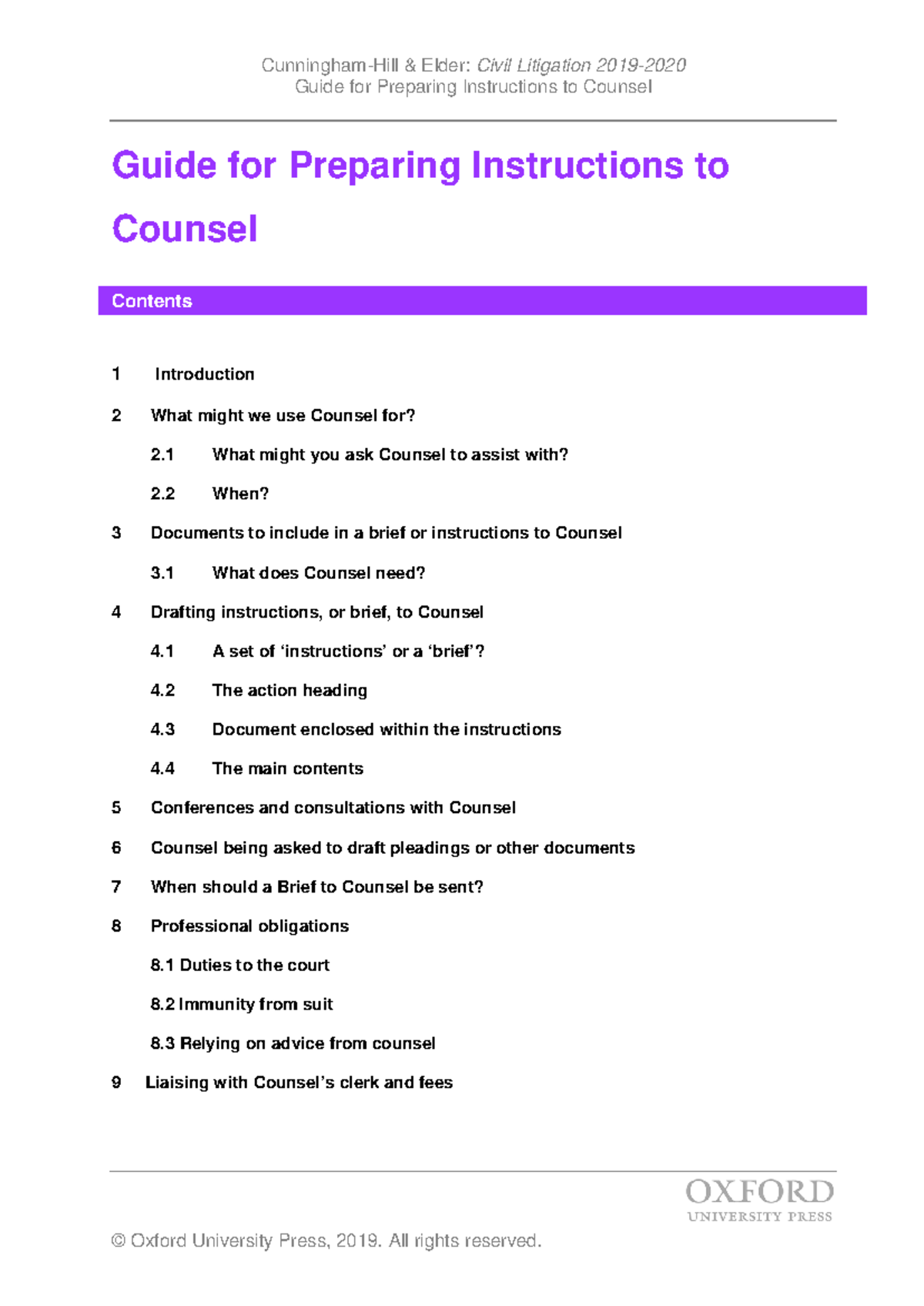 Guide to Preparing Instructions for Counsel: Best Practices - Studocu