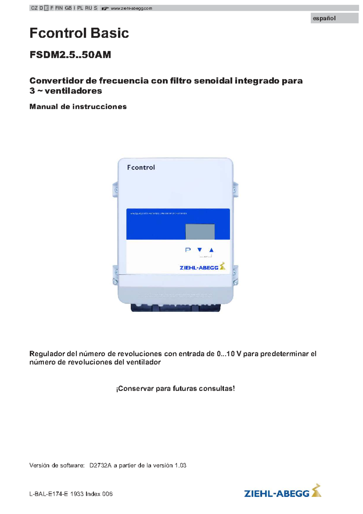 Fcontrol basic serie - 000000 - Fcontrol Basic FSDM2.5. Convertidor de ...