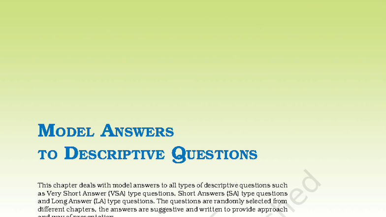 Model Answers to Descriptive Questions in Biology (Class 12) - Studocu