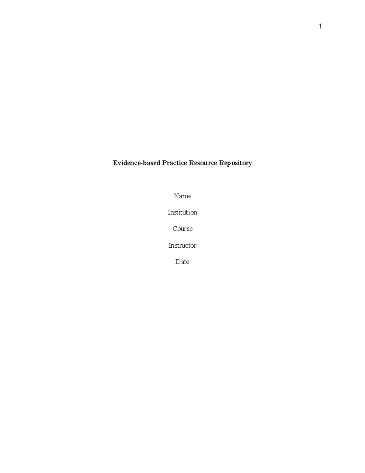 Revised 119758 Compile an Evidence-based Practice Resource Repository ...