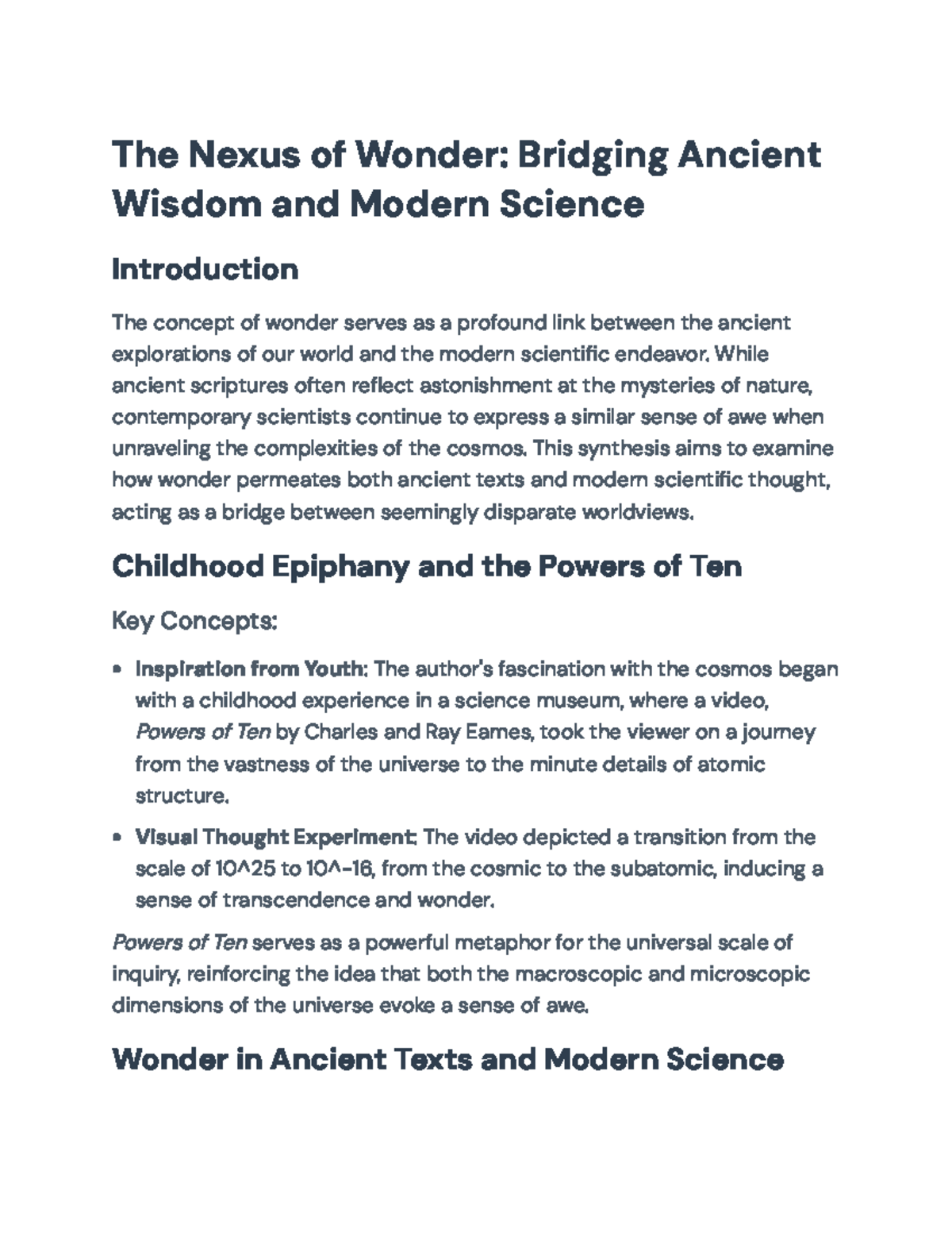 The Nexus of Wonder: Bridging Ancient Wisdom and Modern Science - The ...