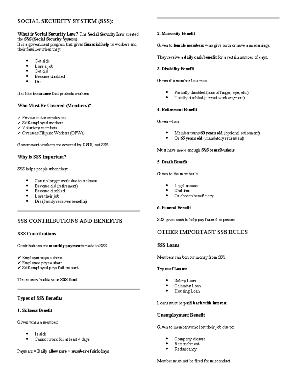 SOC 101: Social Security System Overview and Benefits Notes - Studocu