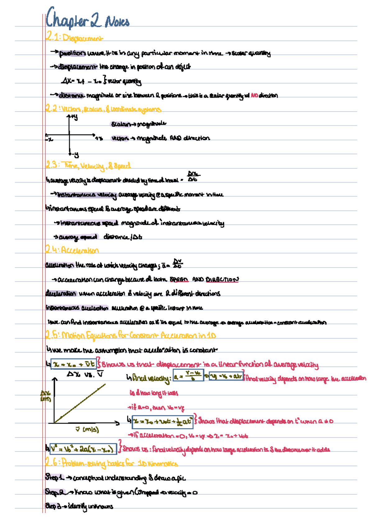 Chapter 2 Notes: Dynamics of Motion and Velocity Analysis - Studocu