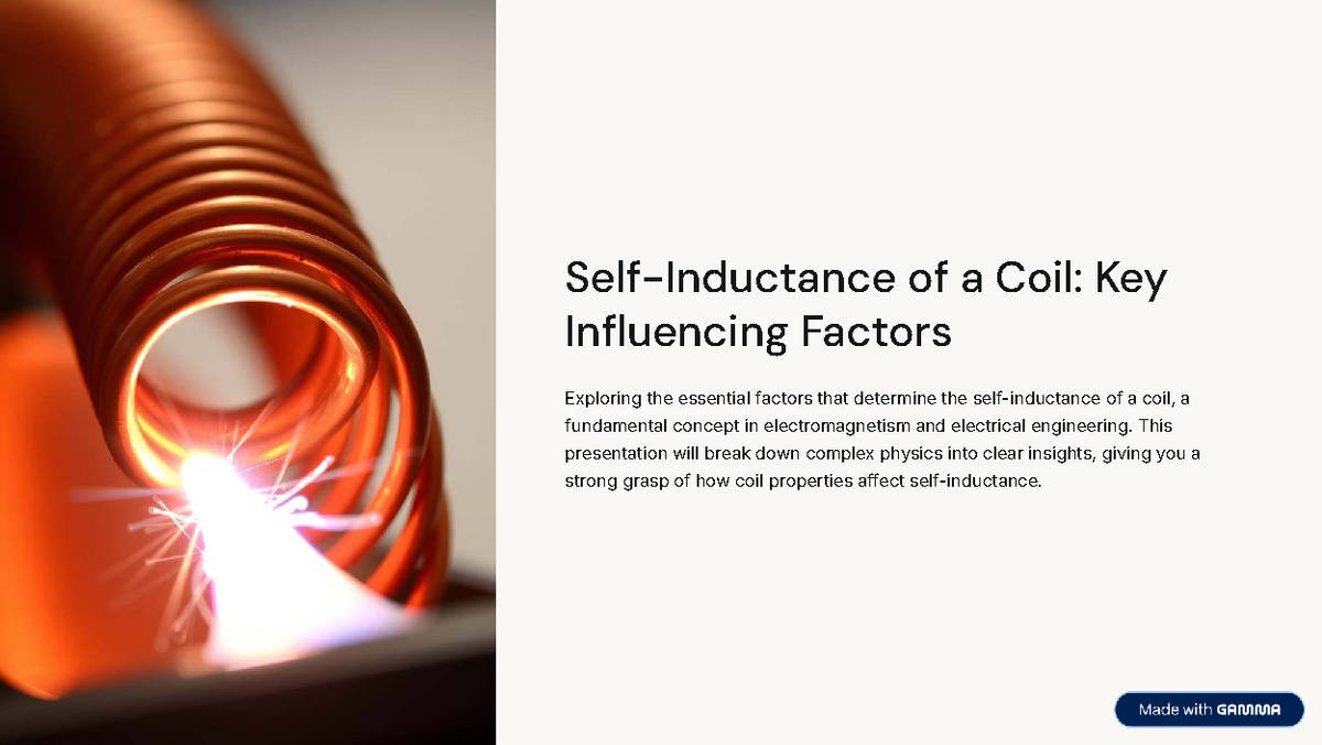 Self Inductance of a Coil: Key Influencing Factors Explained - Studocu
