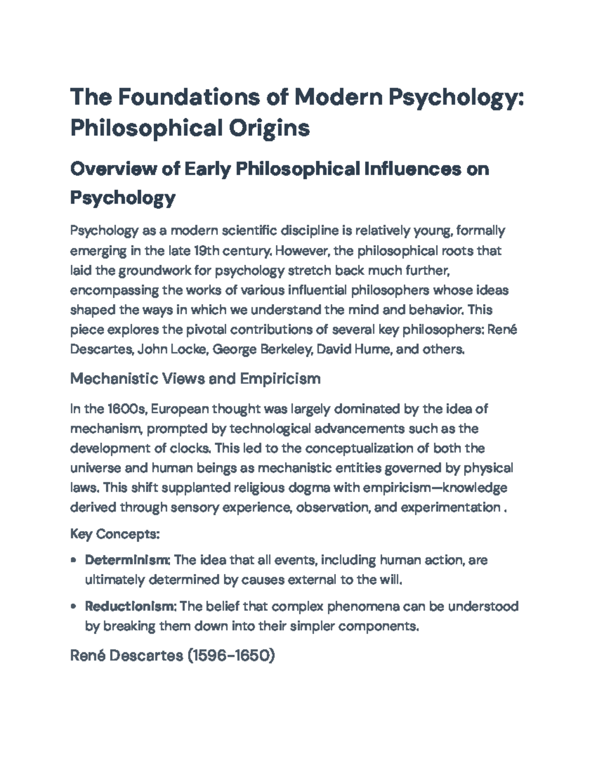 Foundations of Modern Psychology: Philosophical Roots and Influences ...