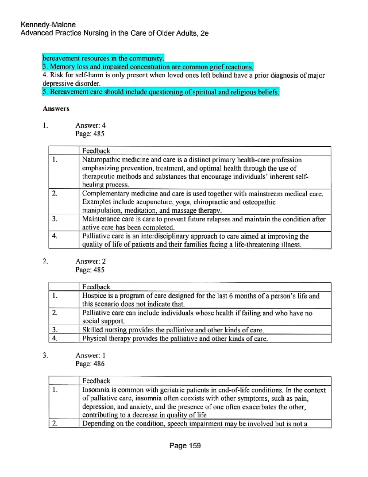 Quiz 2: Advanced Practice Nursing in Older Adults - Key Concepts and ...
