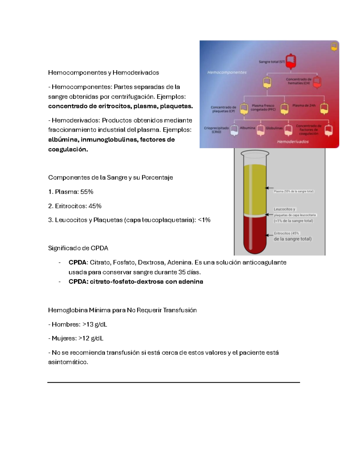 CPDA: Soluciones Anticoagulantes y Componentes Sanguíneos - Studocu