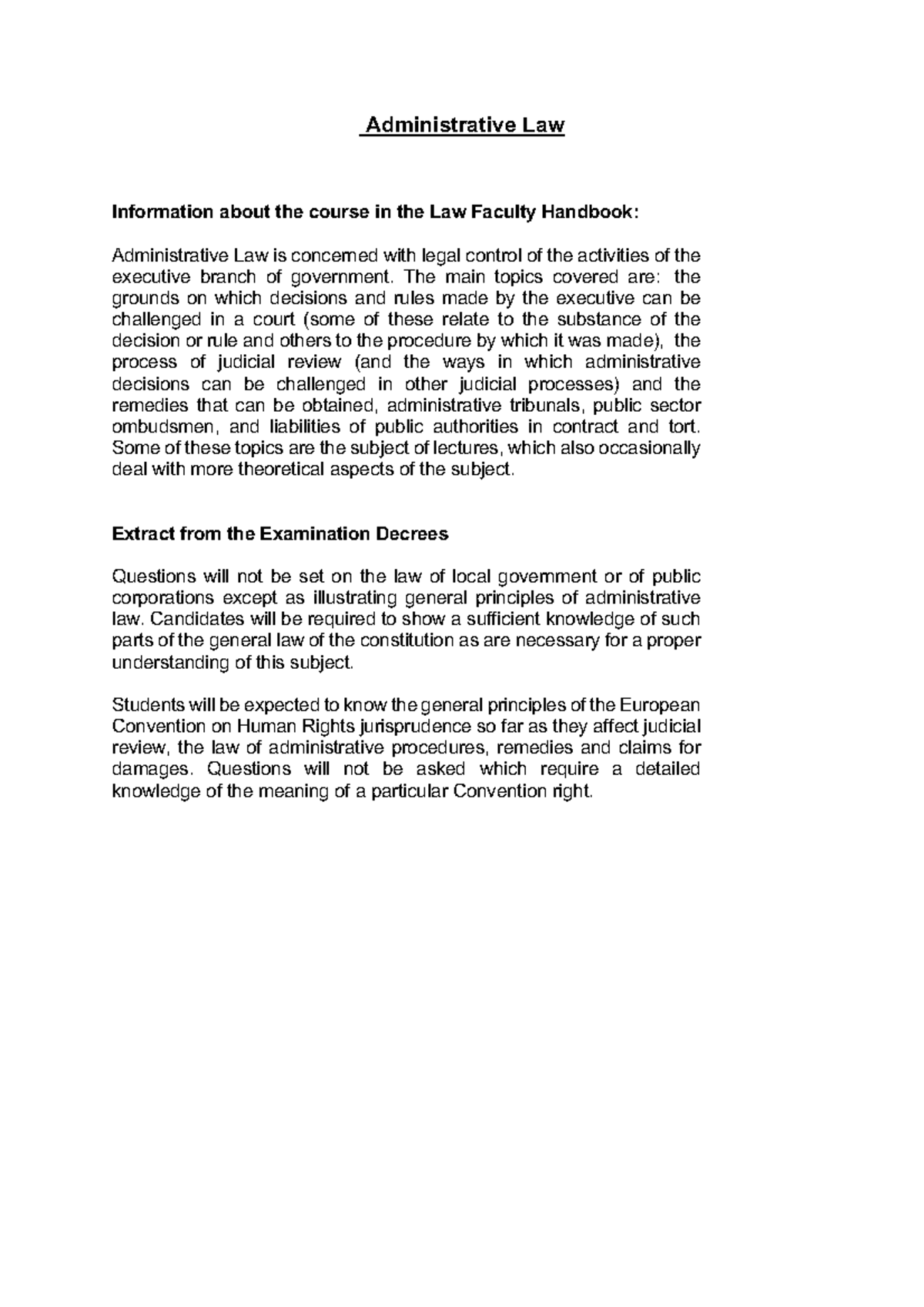 Administrative Law Overview and Key Concepts (TT 25) - Studocu