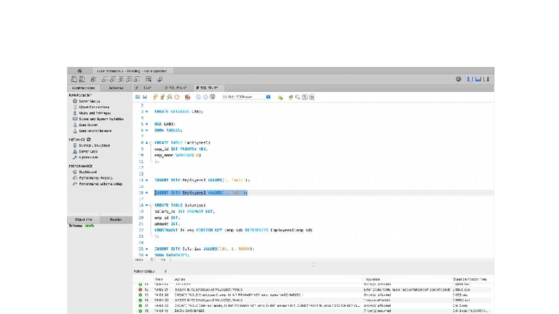 Lab 4 DBMS: SQL File for Database Management and Administration - Studocu