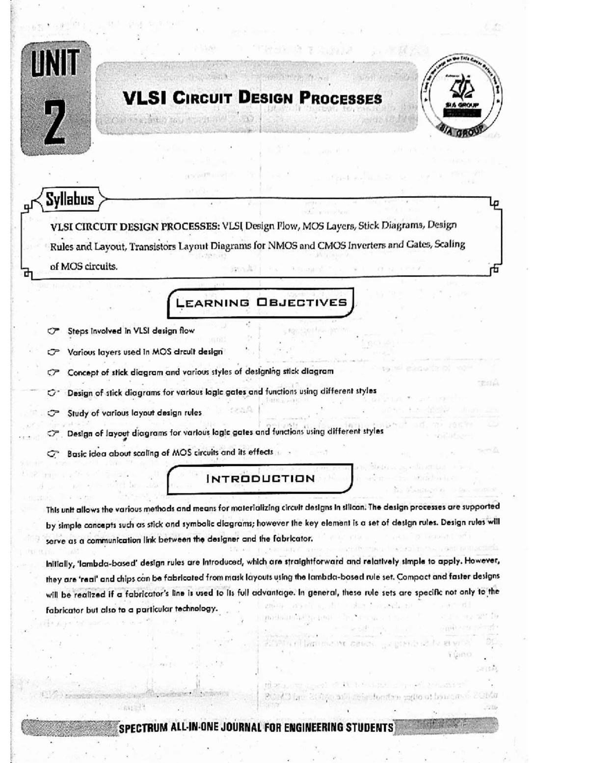 VLSI Design ET721PE E1741PE Syllabus Overview and Key Concepts - Studocu