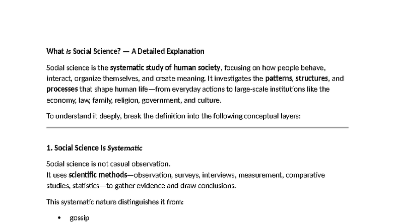 SOC 101: Understanding Social Science - A Comprehensive Overview - Studocu