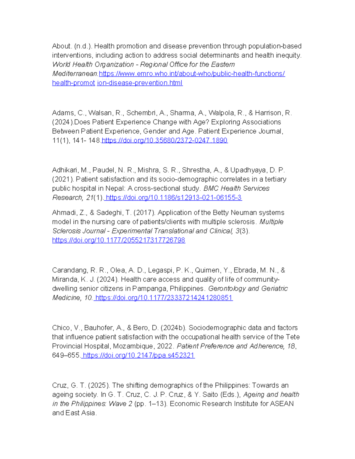 Health Promotion & Patient Satisfaction: A Comprehensive Review - Studocu