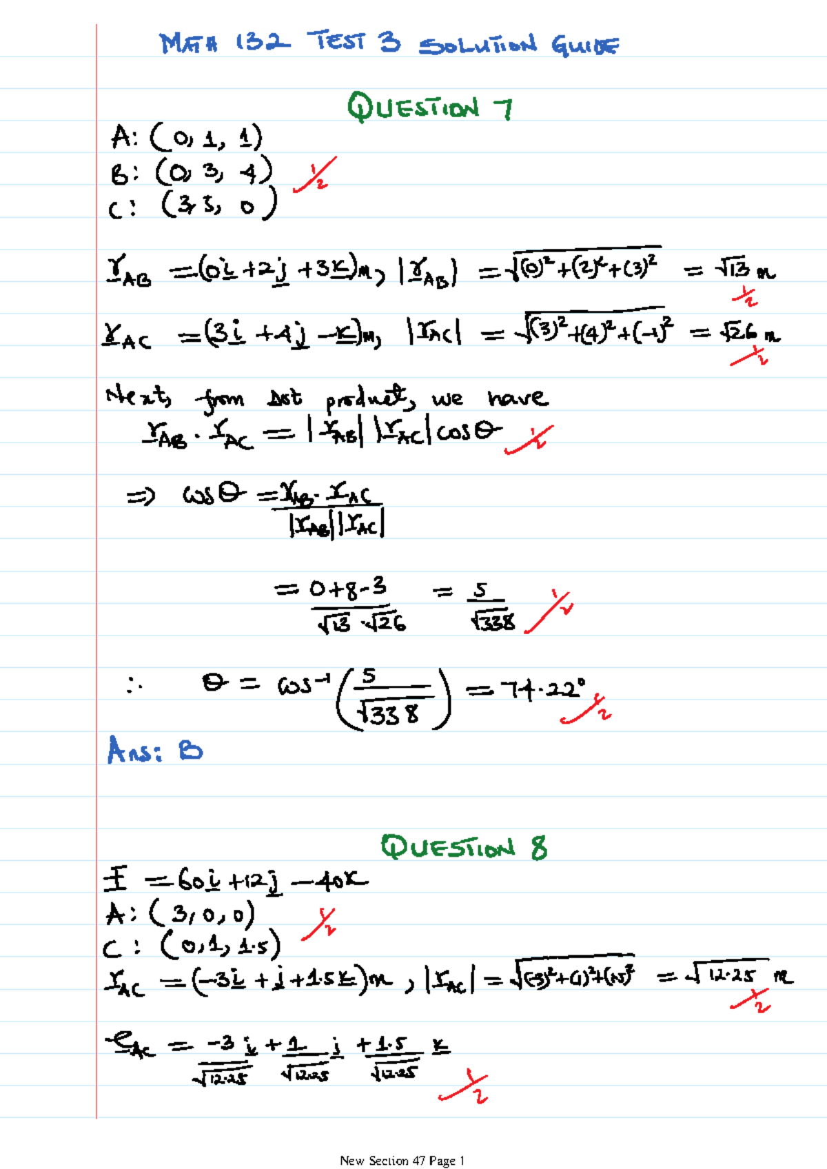 Math132 (2025) - Test 3 - Solutions(a) - MATH132H1 - New Section 47 ...