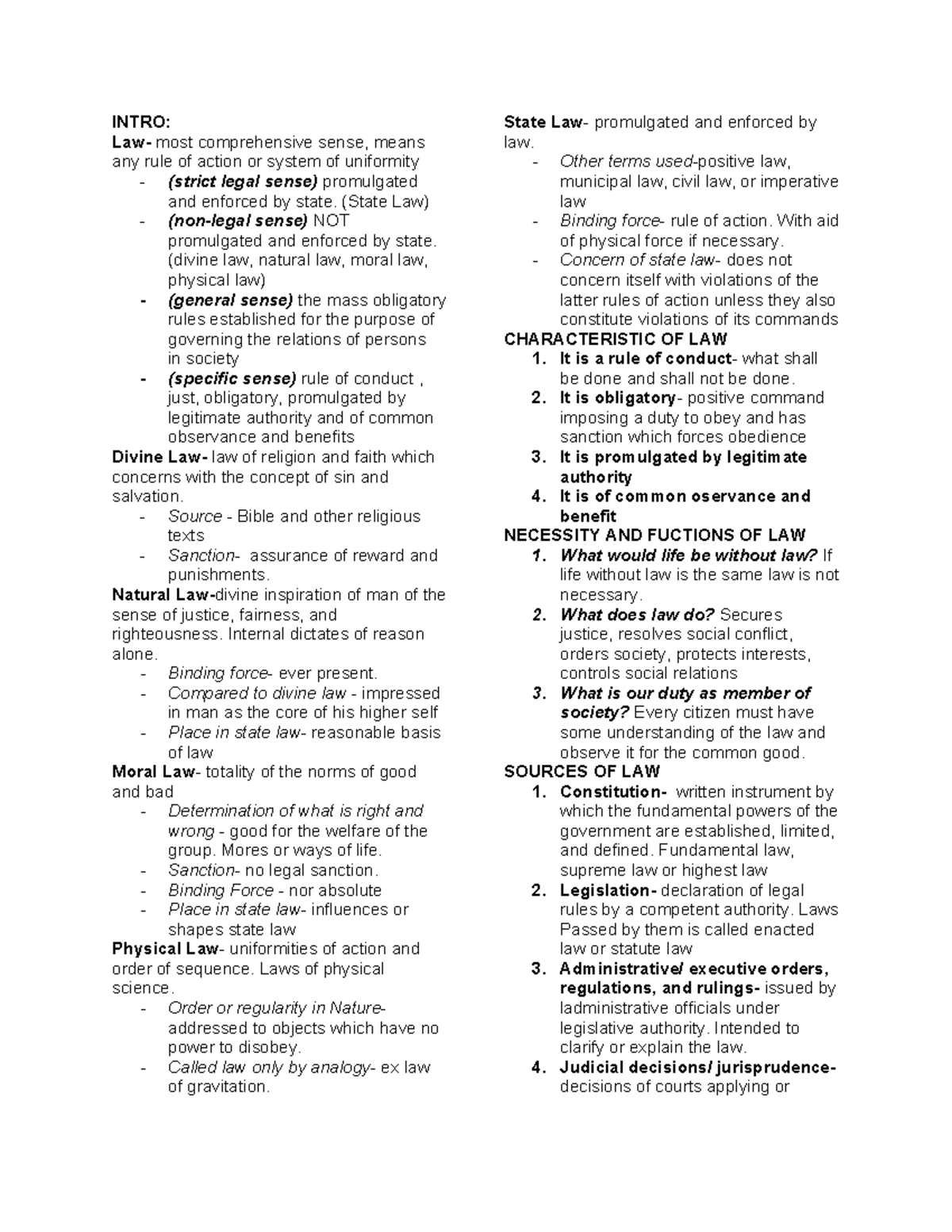Law 101: Comprehensive Reviewer on Legal Principles and Obligations ...