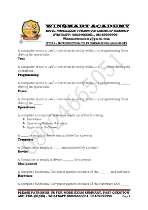 CIT315-2022-2 - Plot 91, Cadastral Zone, University Village, Nnamdi ...