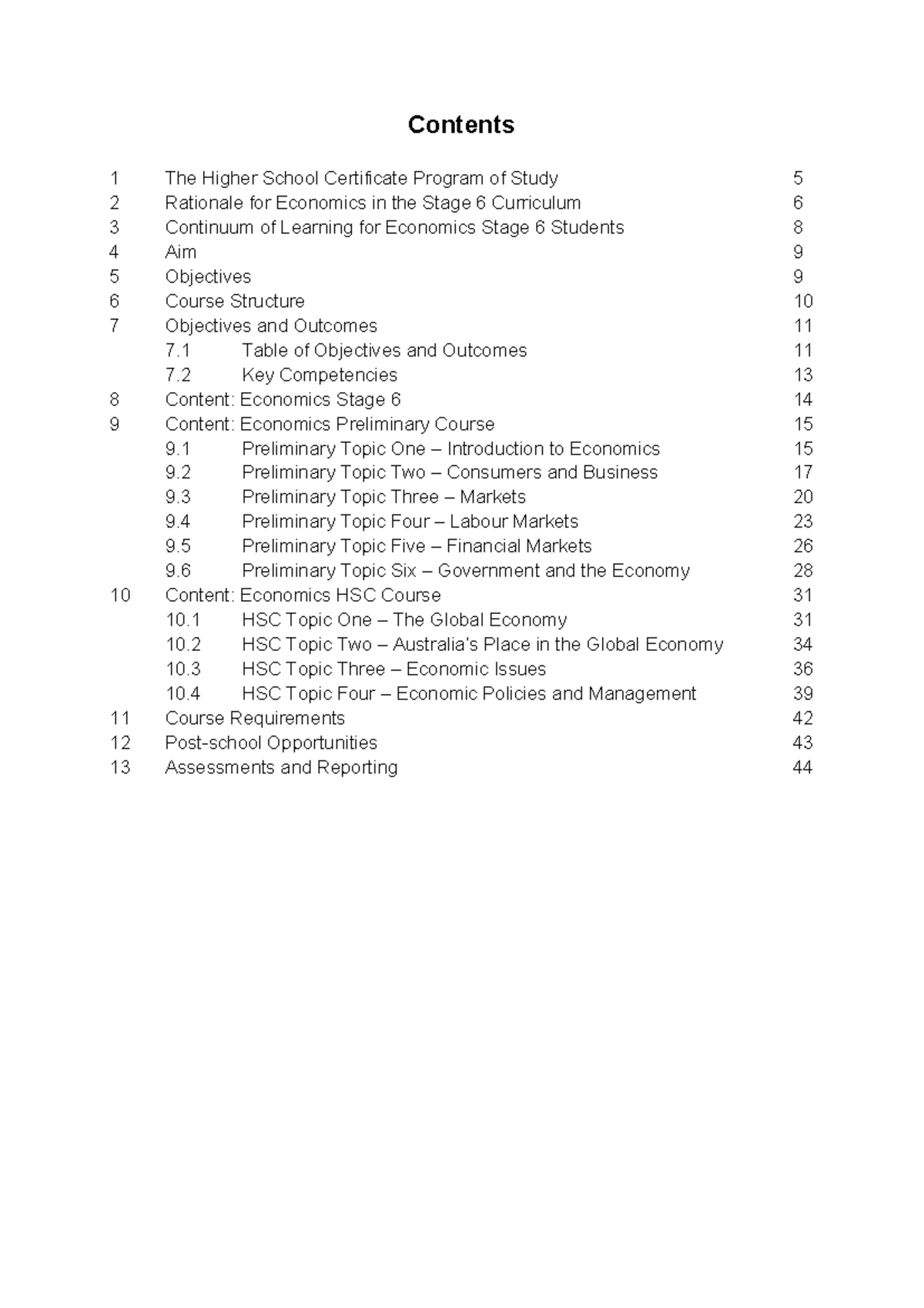 Economics Stage 6 Syllabus Overview and Rationale for Study - Studocu