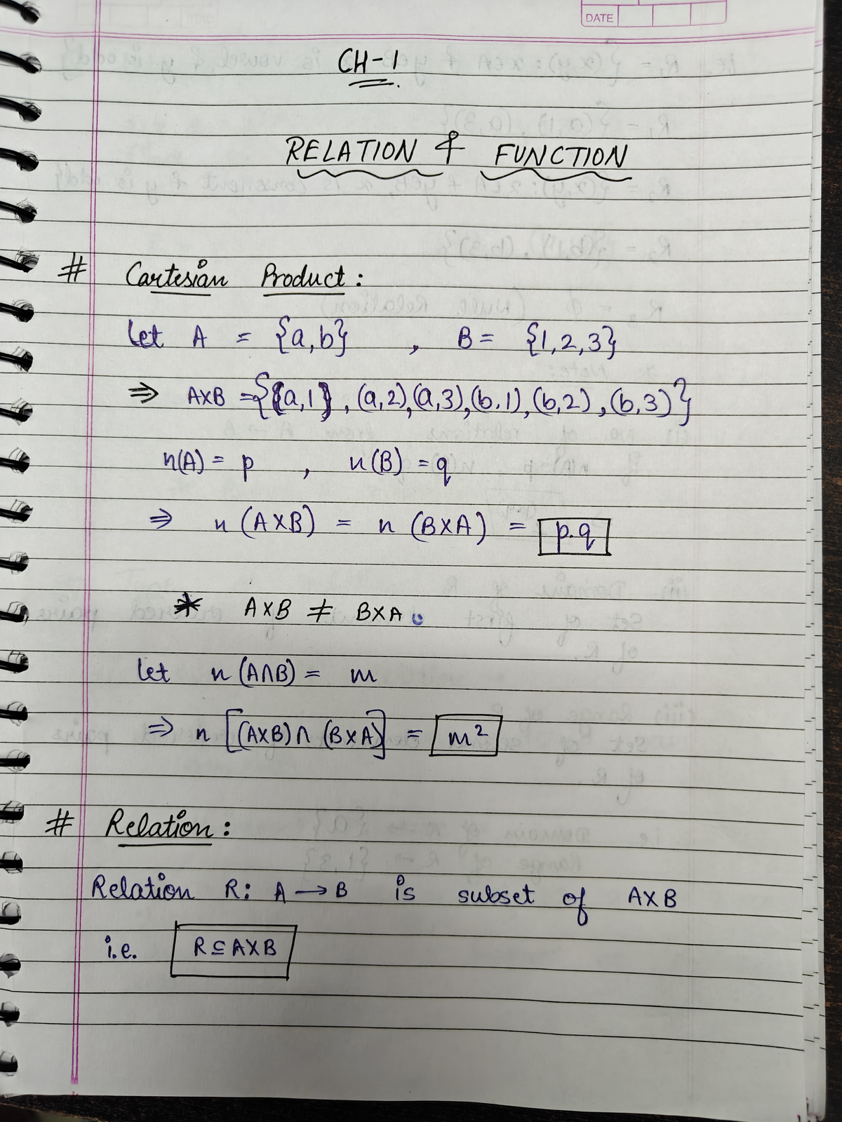 Relation and Functions: Cartesian Product and Types of Relations (MATH ...
