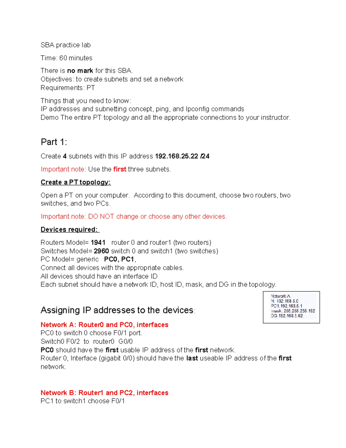 SBA W25 CST 8109 Network programming assessment guide - Studocu