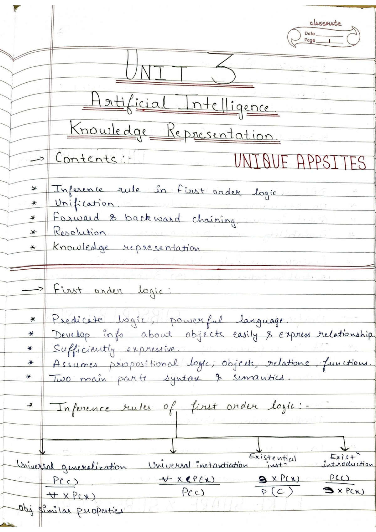 Unit 3 AI Knowledge Representation KCS071 Detailed Explanation Notes ...
