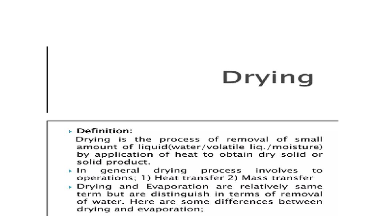 Drying - Analytical constants are physical and chemical properties used ...