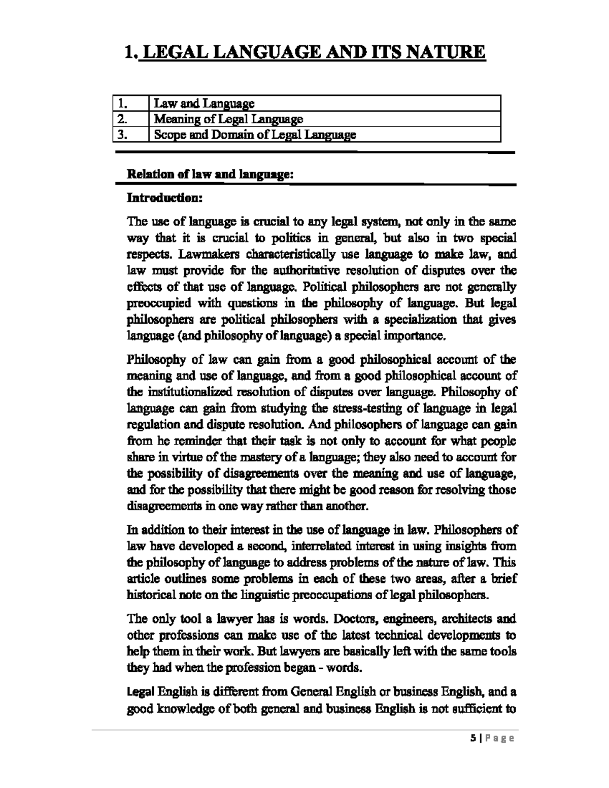Legal Language Fyllb Pune - 1. LEGAL LANGUAGE AND ITS NATURE 1. Law and ...