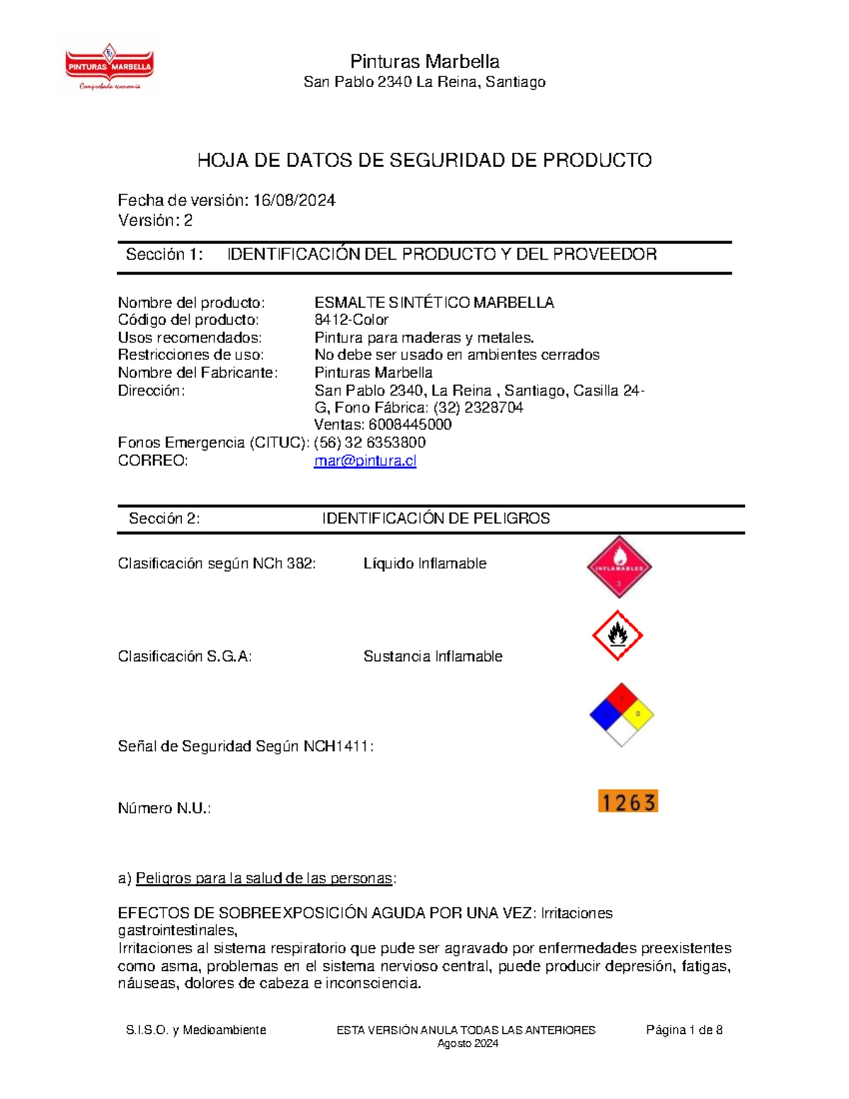 HDS LATEX CUBRIENTE BLANCO - Seguridad y Manejo (L02218T910035) - Studocu